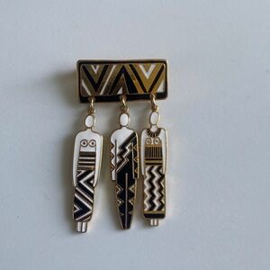 Laurel Burch Vintage Tribal Spirit Brooch